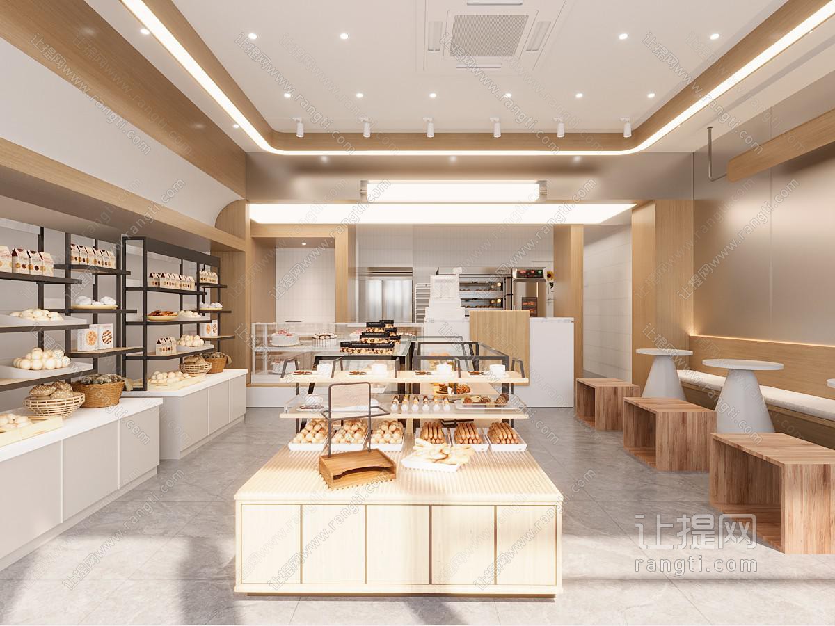 现代原木甜品面包店