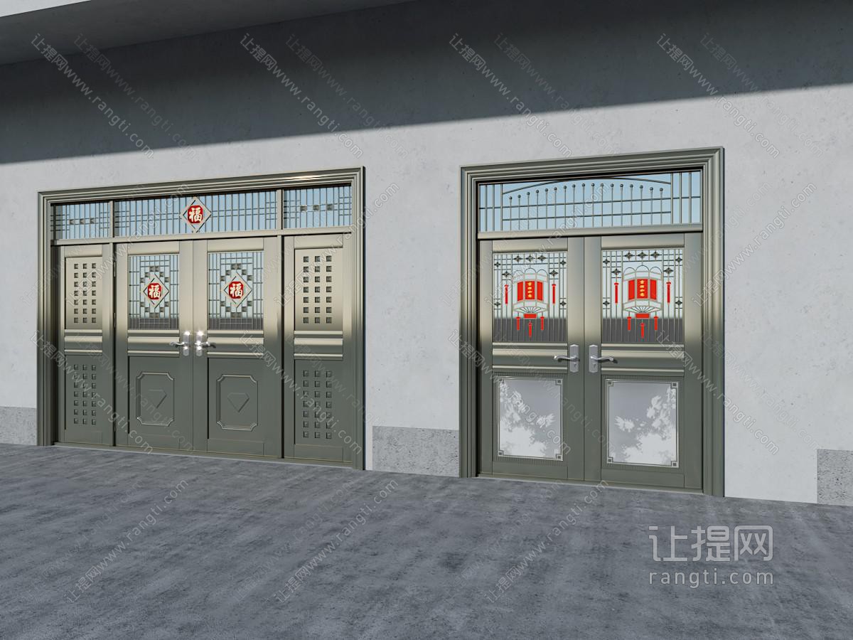 新中式双开门 铁门