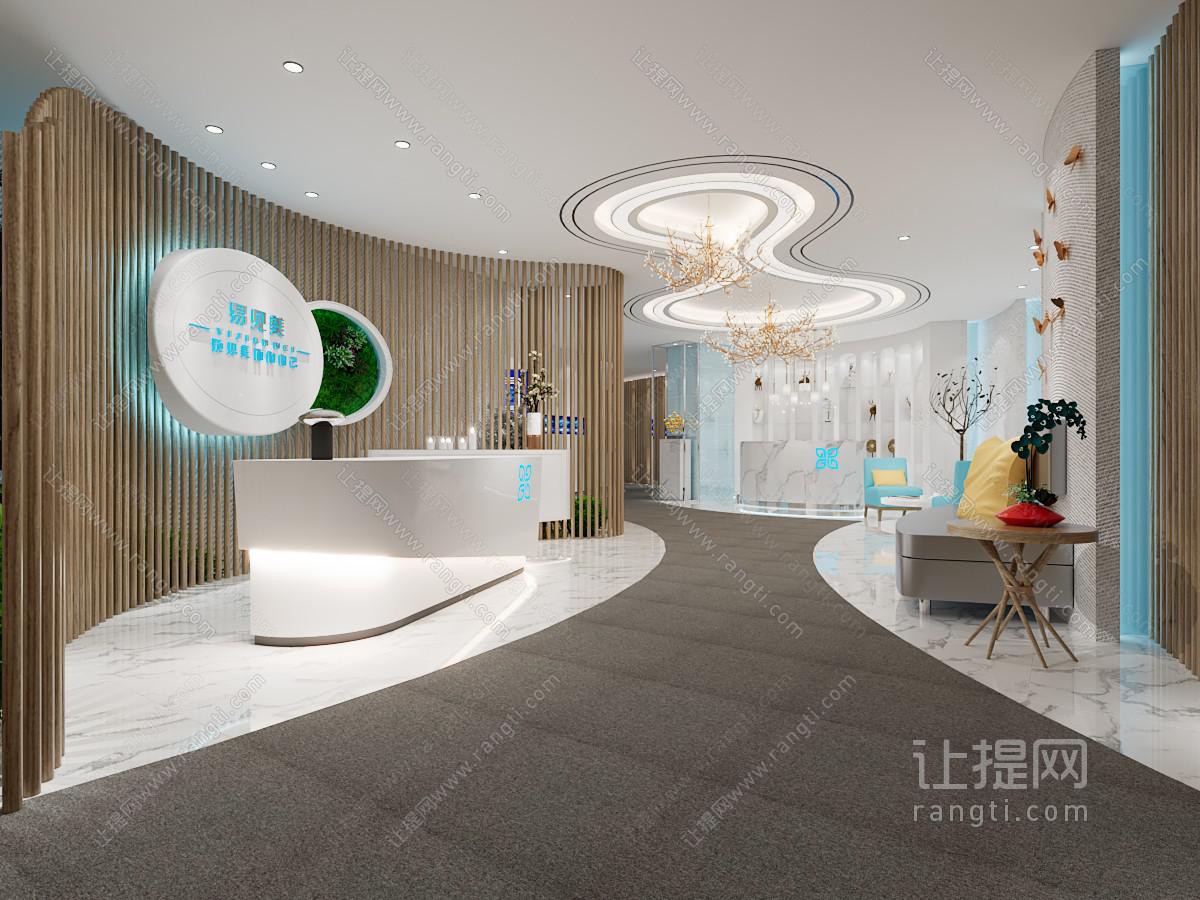 现代美容院大堂前台接待