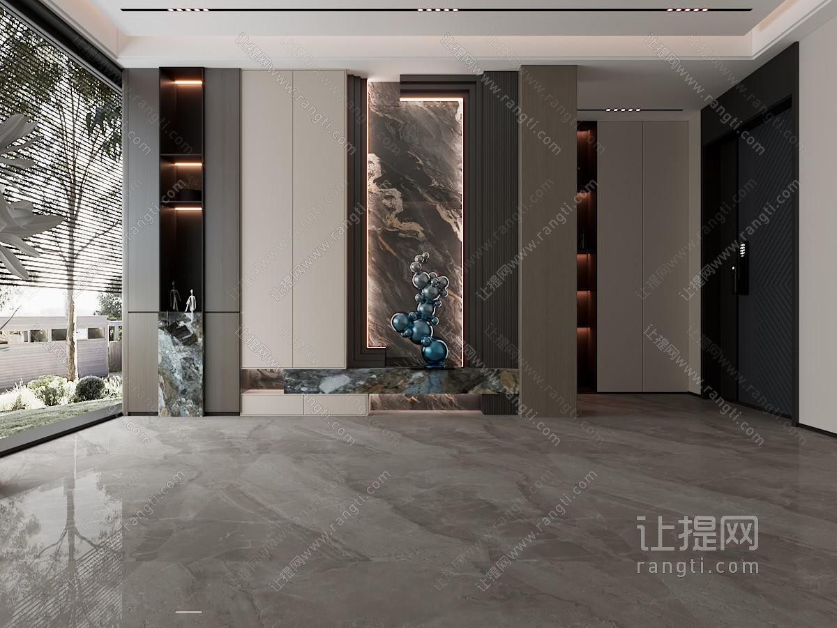 现代玄关造型背景墙