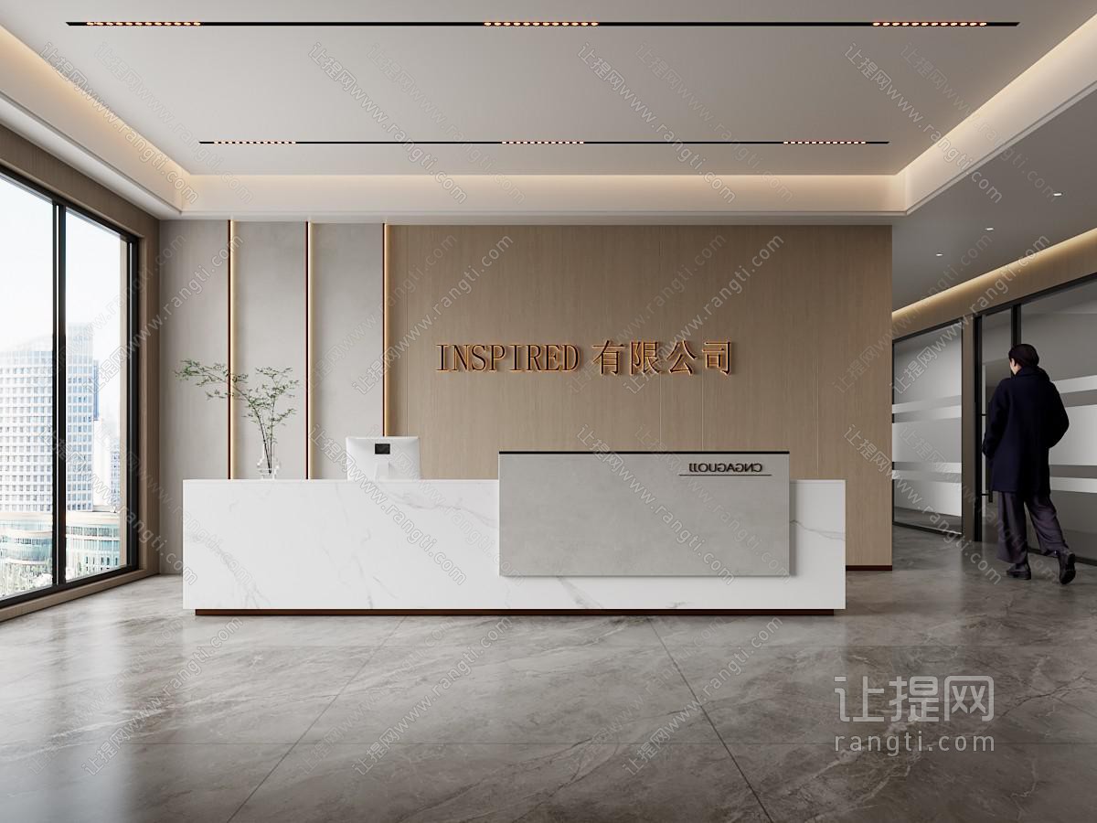 现代公司前台 接待区