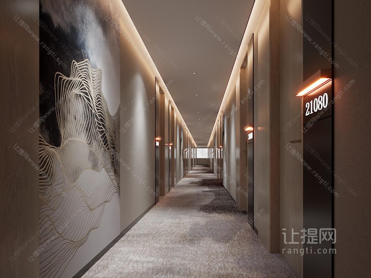 新中式酒店过道