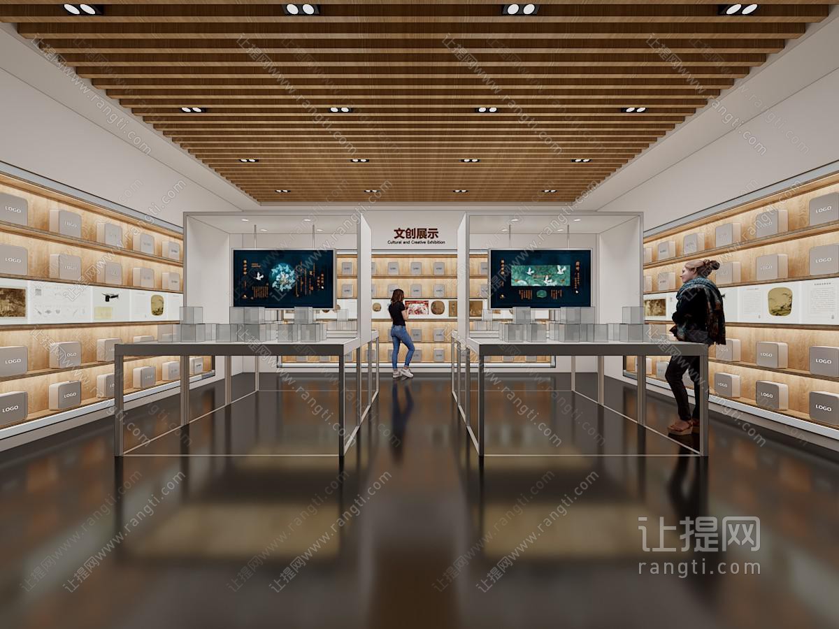 现代展厅文创 产品展示 卖场 文化馆