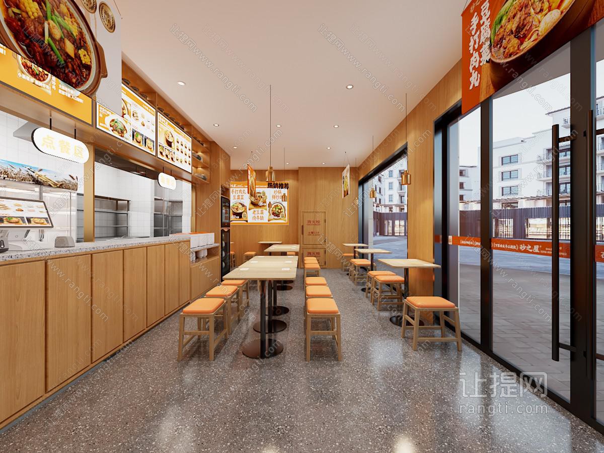 现代快餐店 砂锅店 快餐厅 出餐口