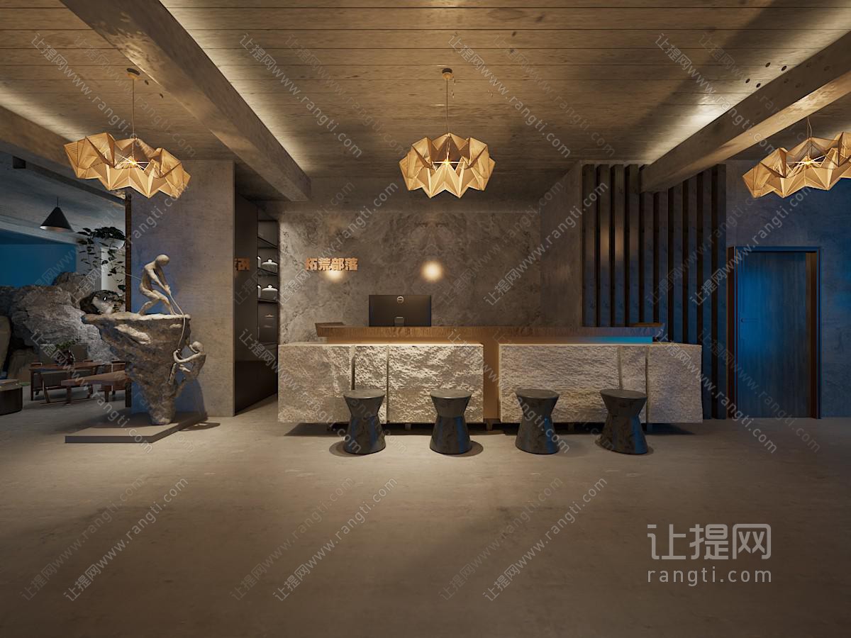 侘寂其他办公空间 前台 接待台