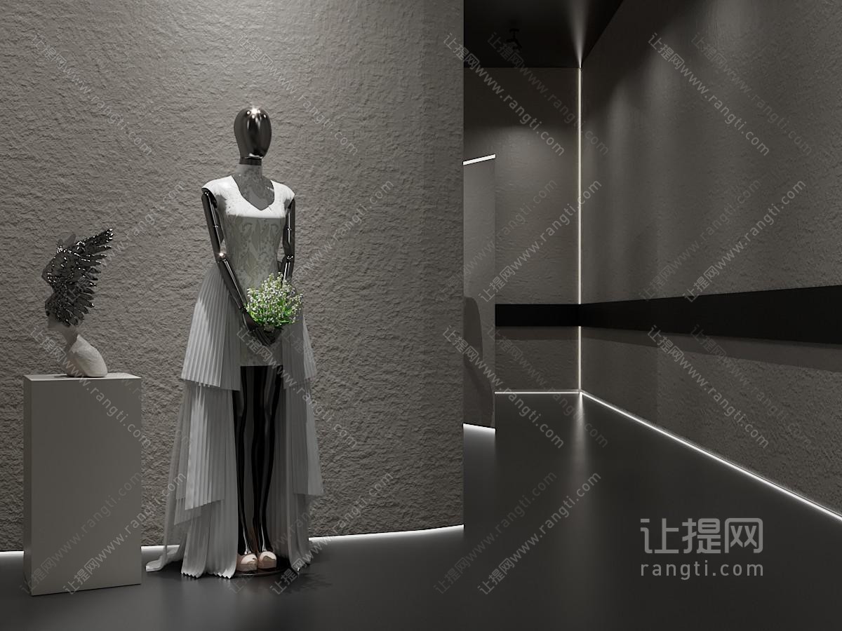 极简婚纱摄影 婚纱店 婚纱摄影 模特 雕塑 展览馆