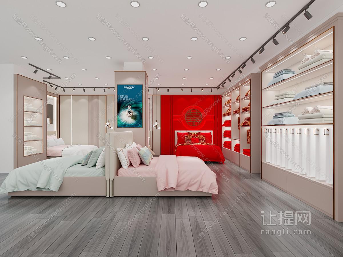 现代轻奢其他商业空间 时尚家纺店 轻奢家纺店 现代家