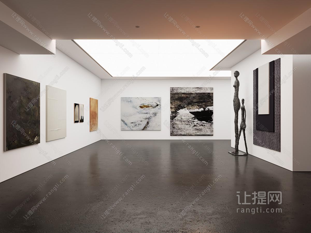 现代极简挂画 画廊 装置雕塑 挂画 装饰画
