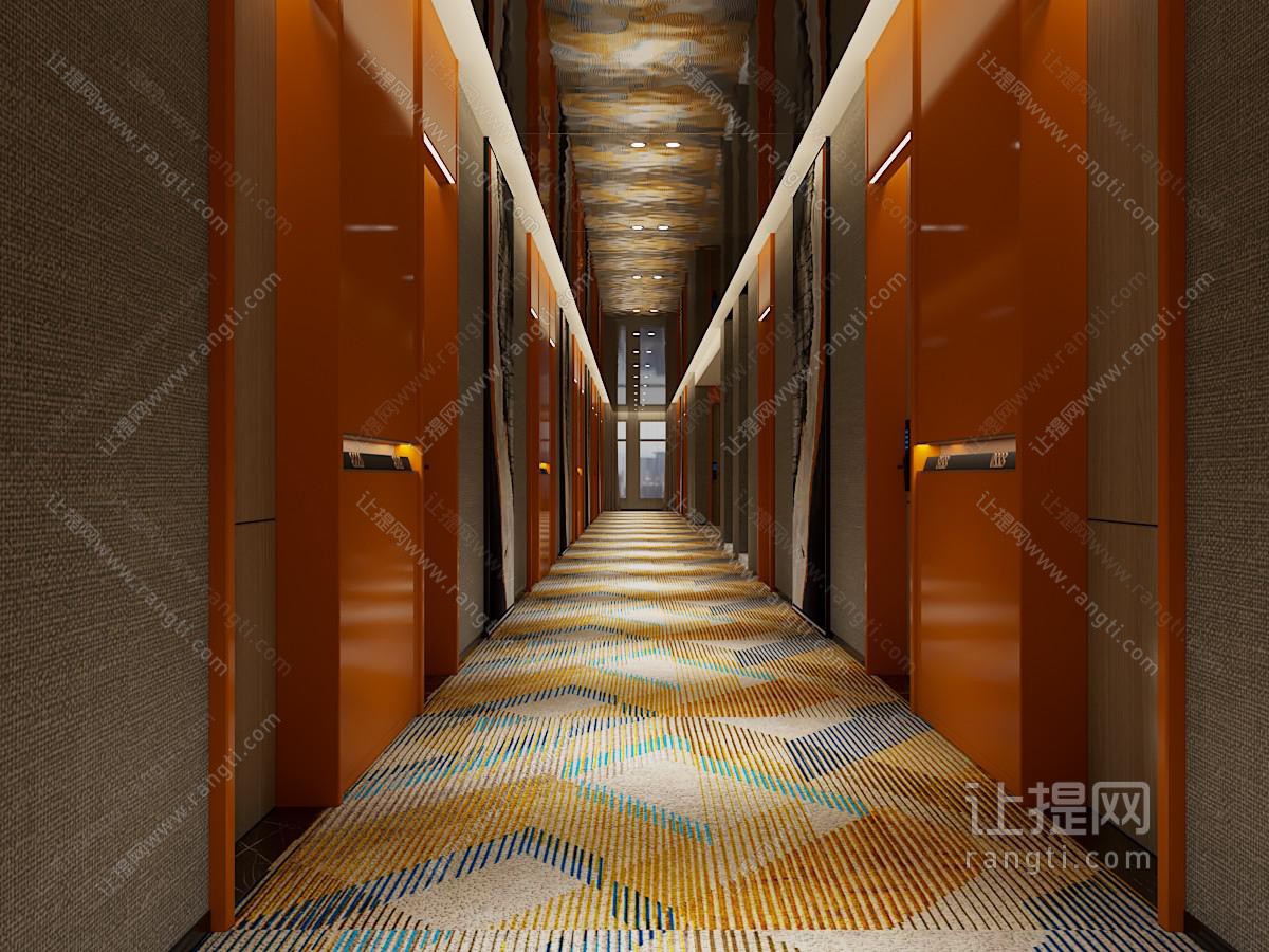 现代酒店过道