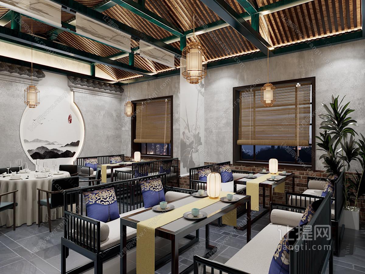新中式酒店餐厅包房