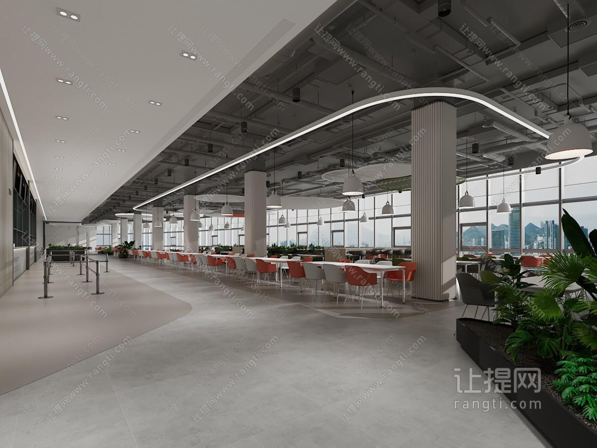 工业风loft员工食堂