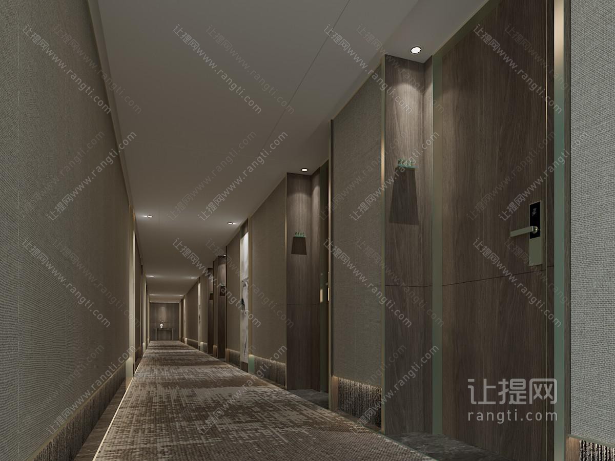 现代酒店走廊过道