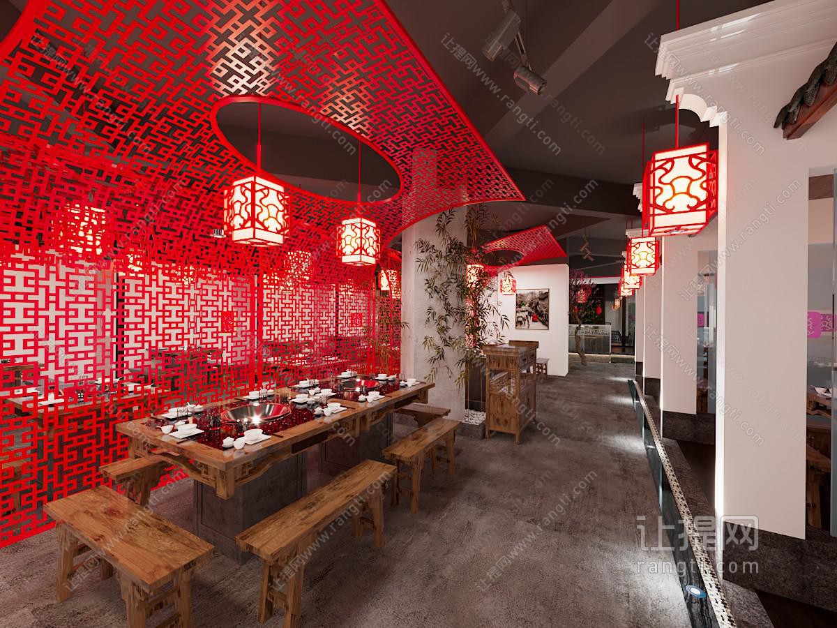 新中式火锅店 饭店餐馆