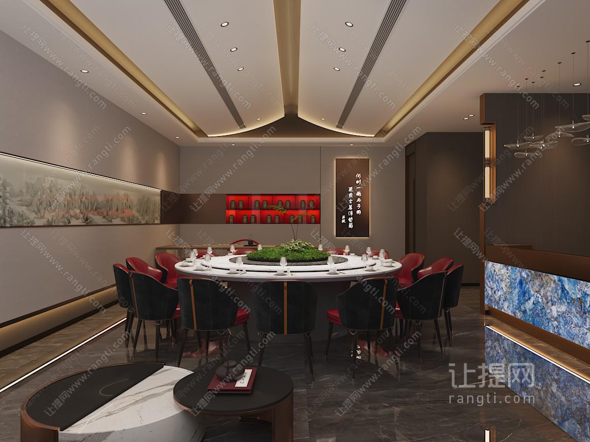 新中式酒店餐馆包厢
