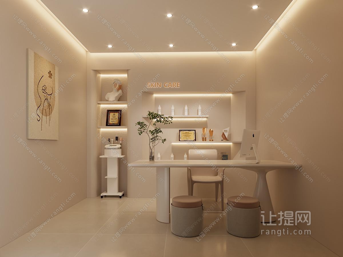 奶油风美容SPA店 美容美甲店