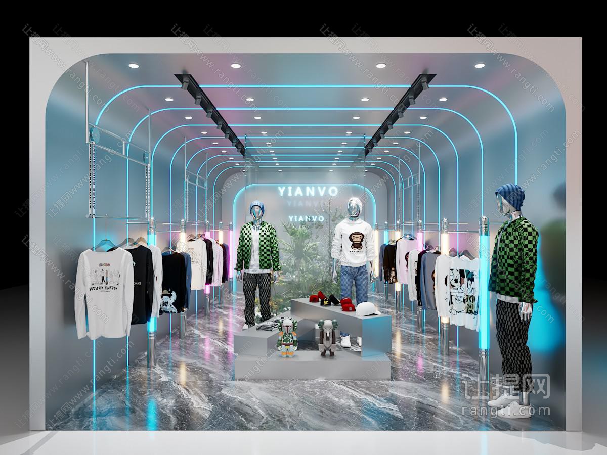 现代男装服装店