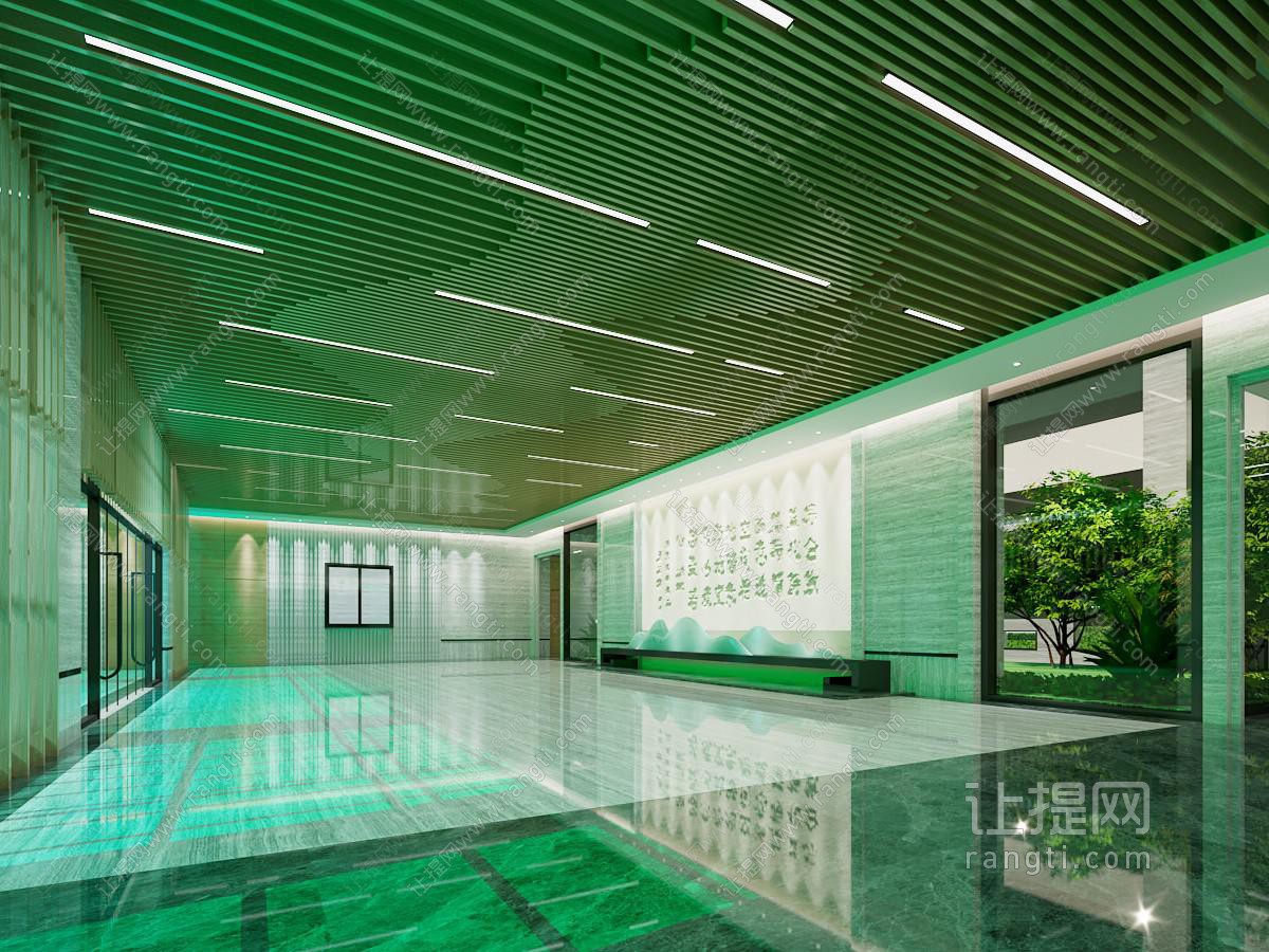 新中式办公大堂门厅