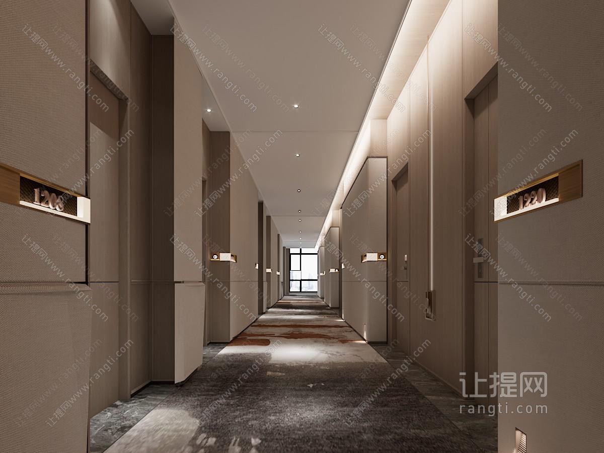 现代酒店客房走廊