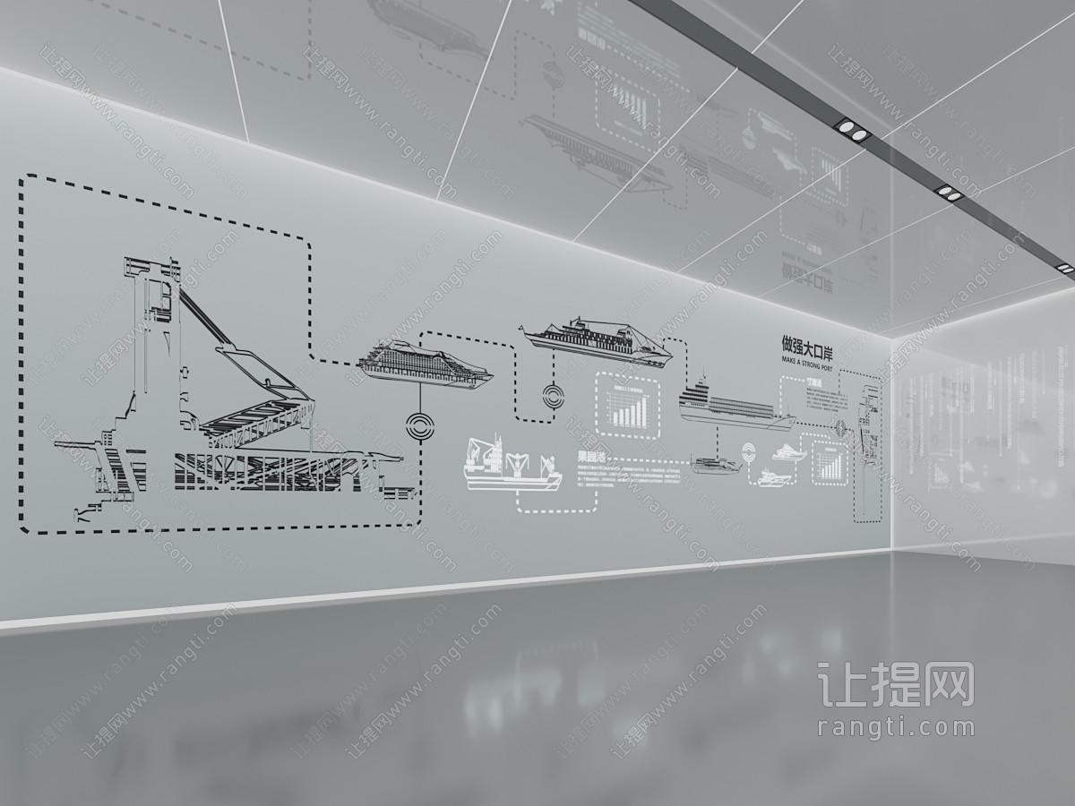 现代船舶海岸电容文化宣传墙