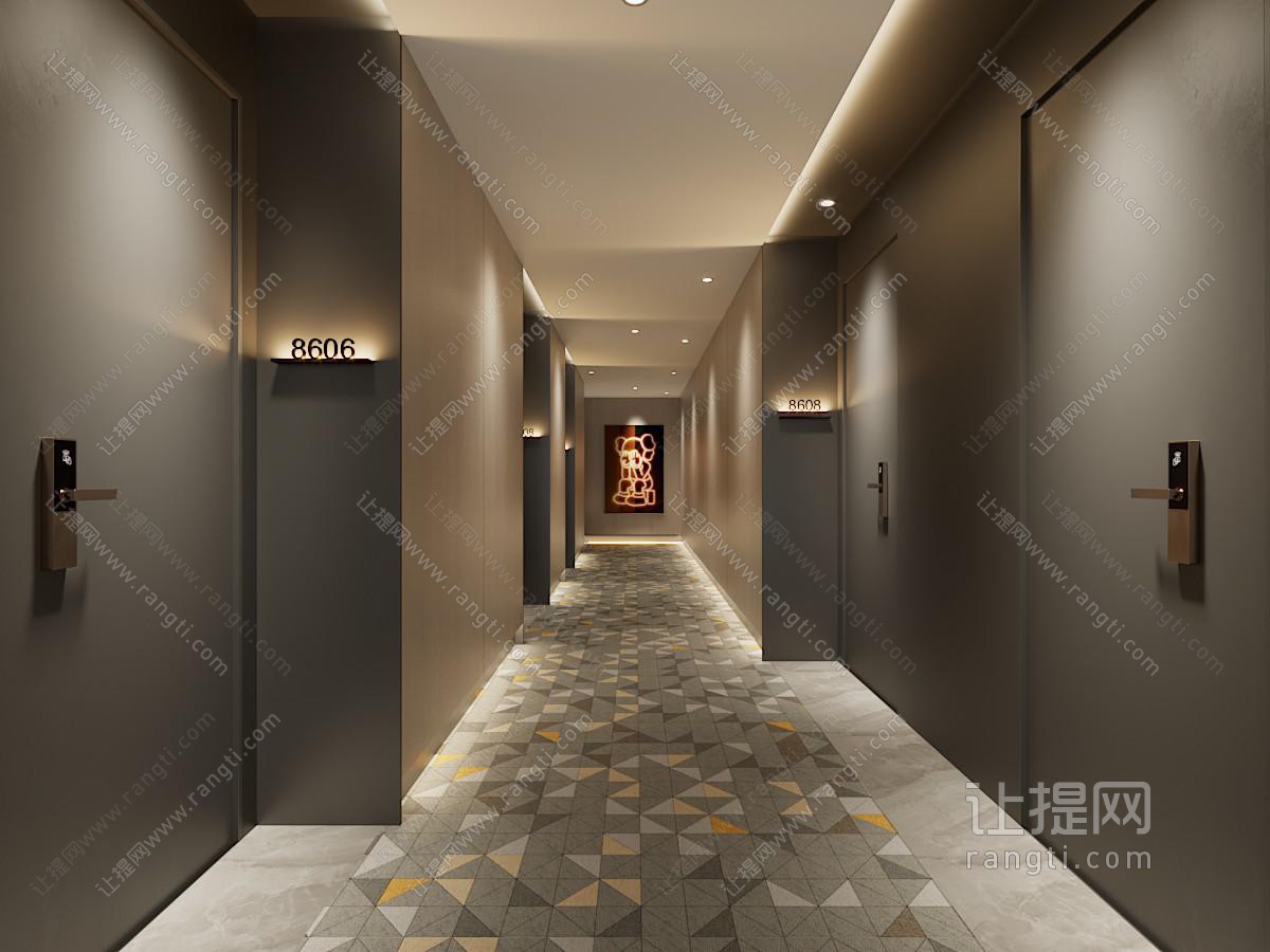 现代酒店走廊