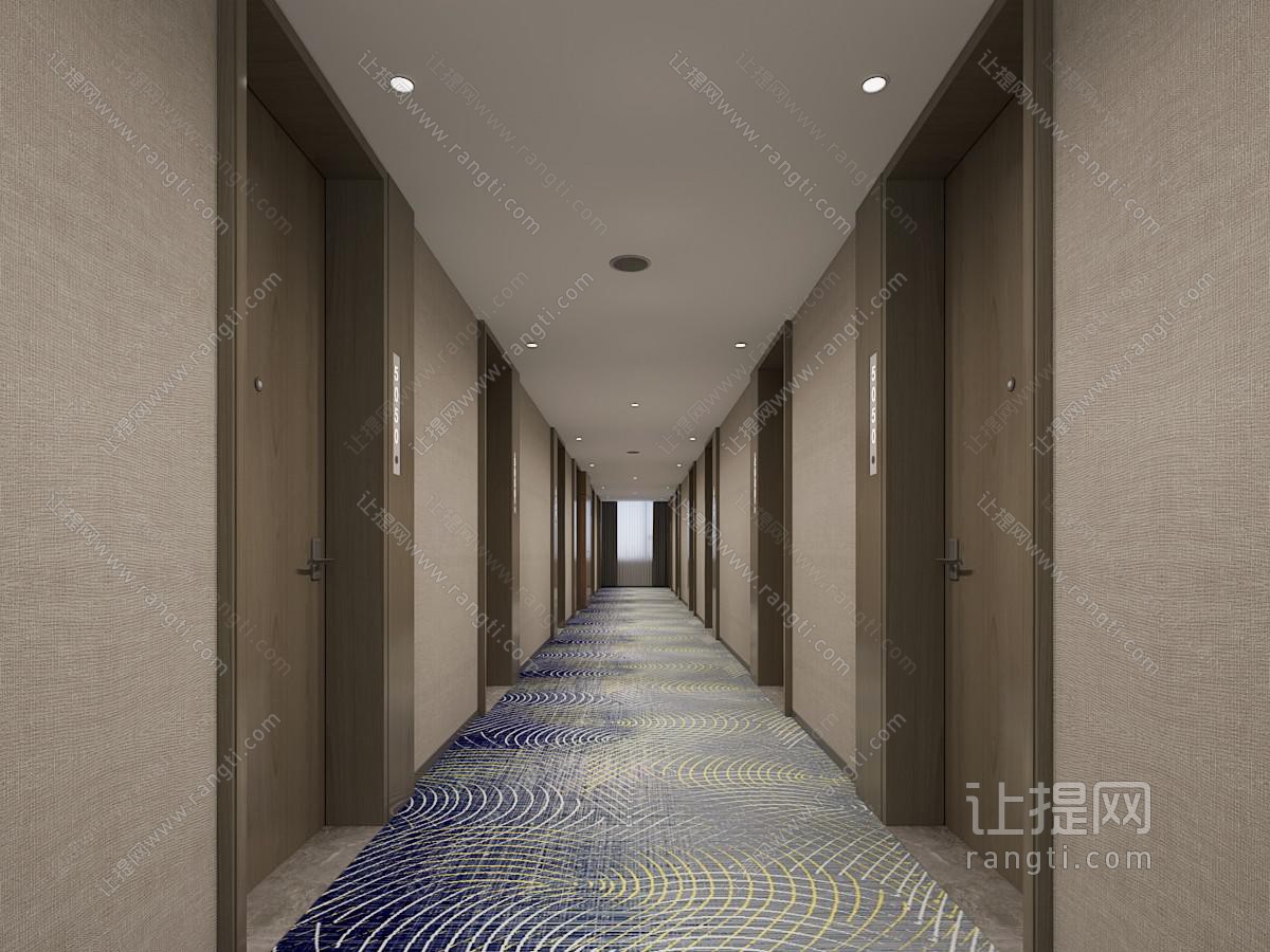 现代酒店过道