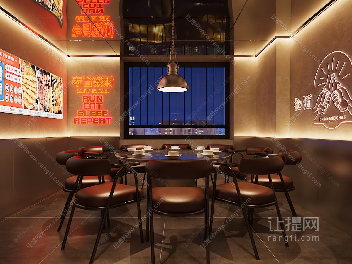 工业风包房烧烤店