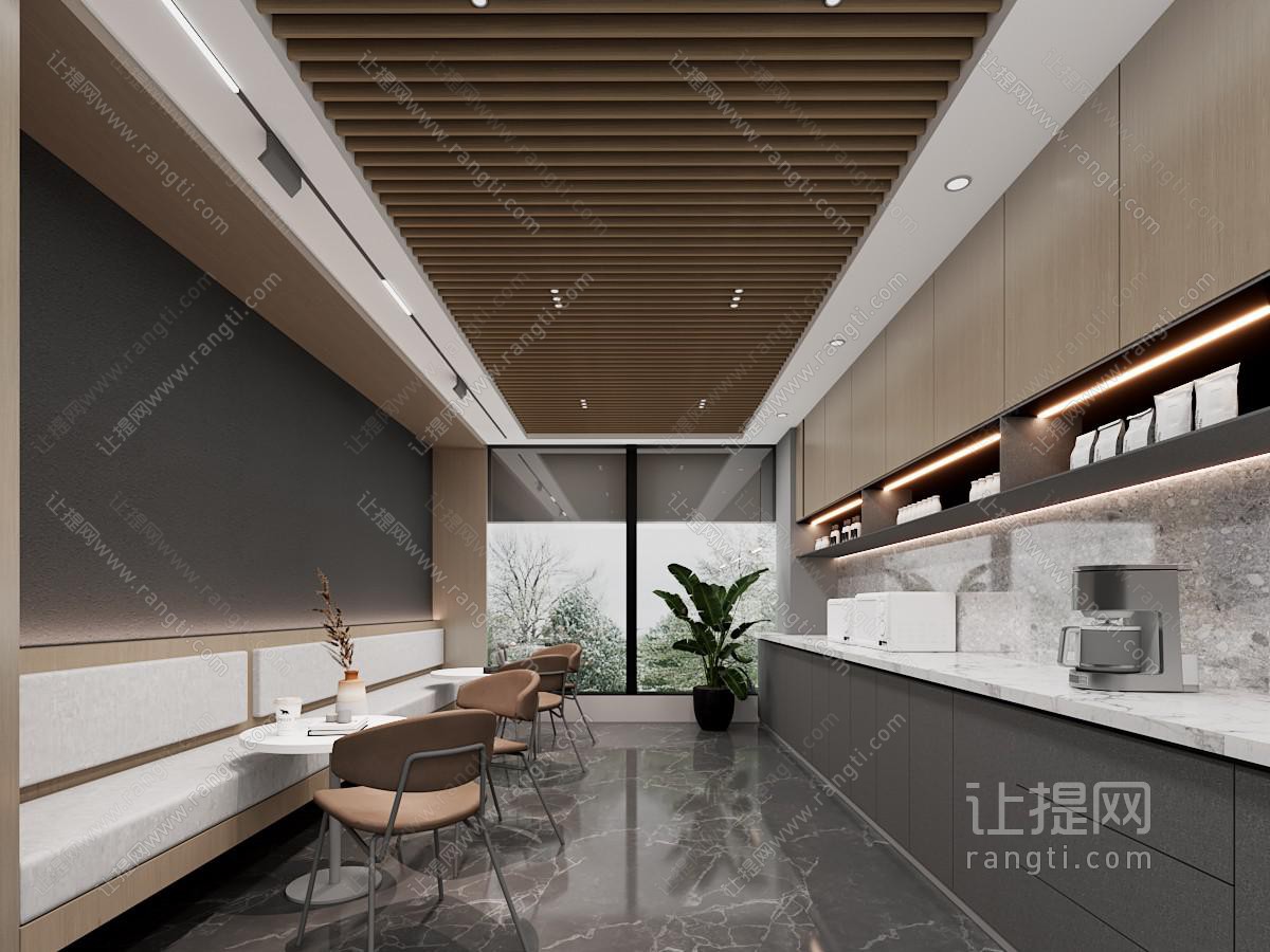 现代轻奢茶水间