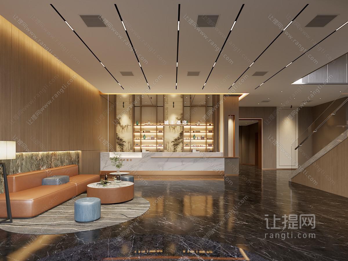 现代酒店大堂前台接待