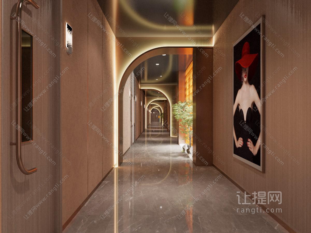 现代酒店走道