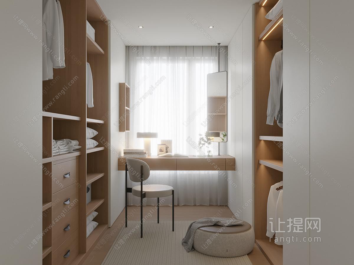 奶油风衣帽间 换衣间