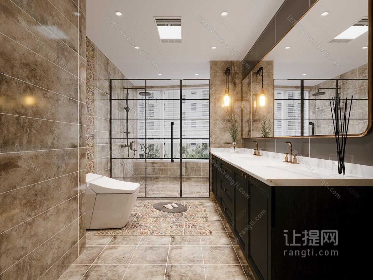 美式卫生间 浴室 洗手间