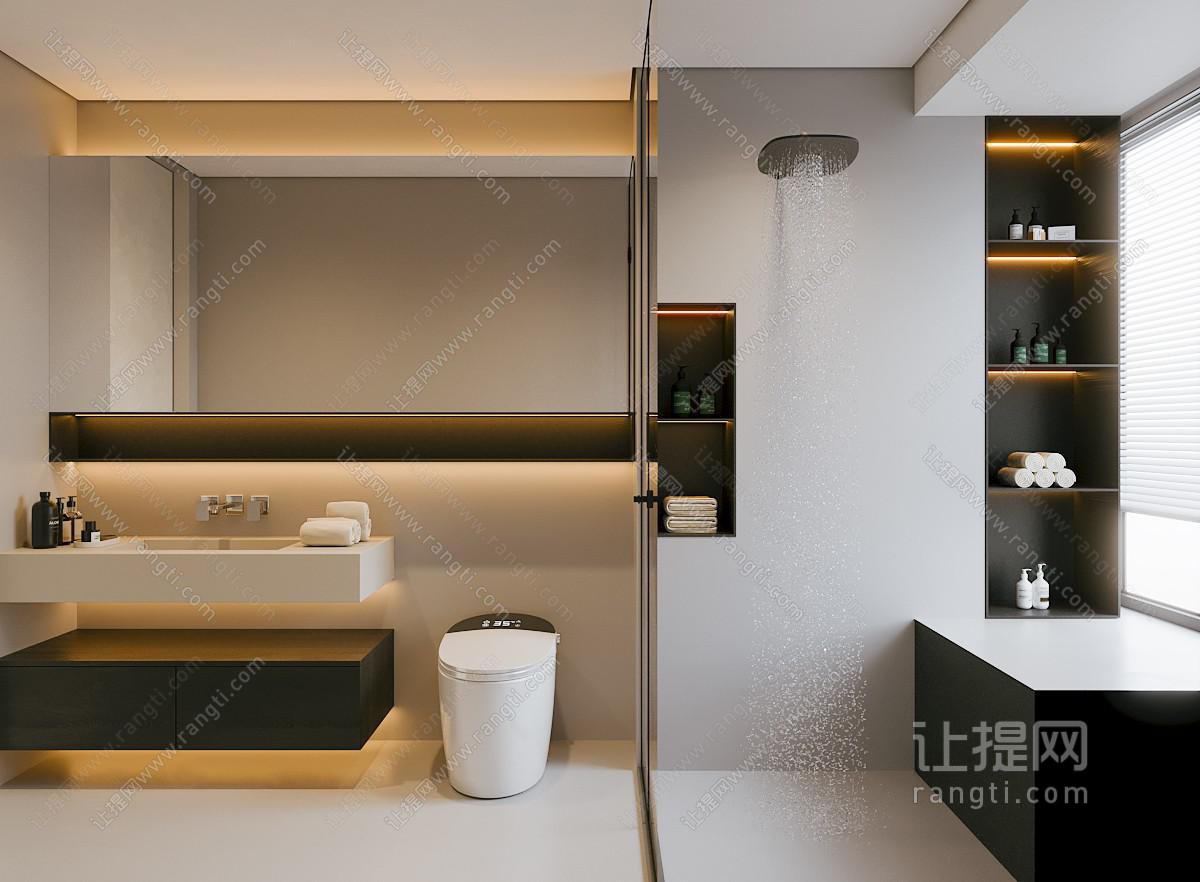 意式卫生间 黑白卫生间