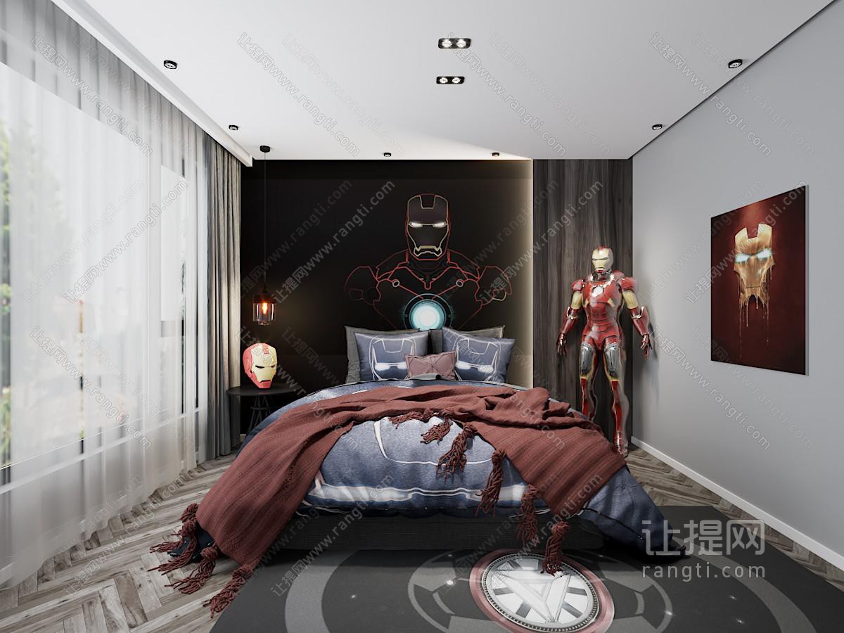 现代卧室 儿童房 男孩房