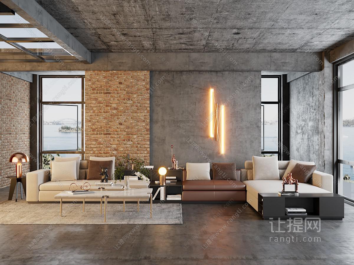 工业风LOFT客厅