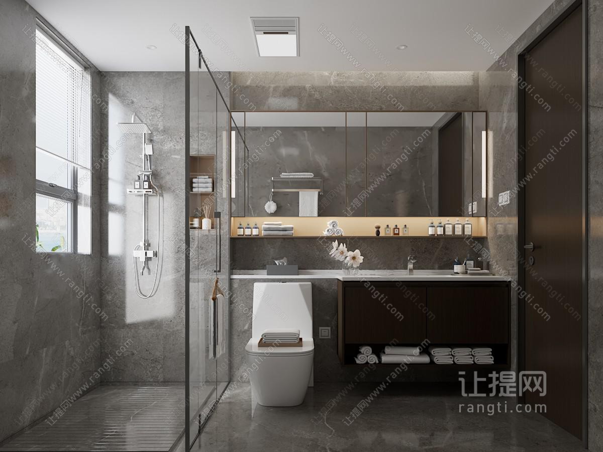 现代卫浴间 洗手间