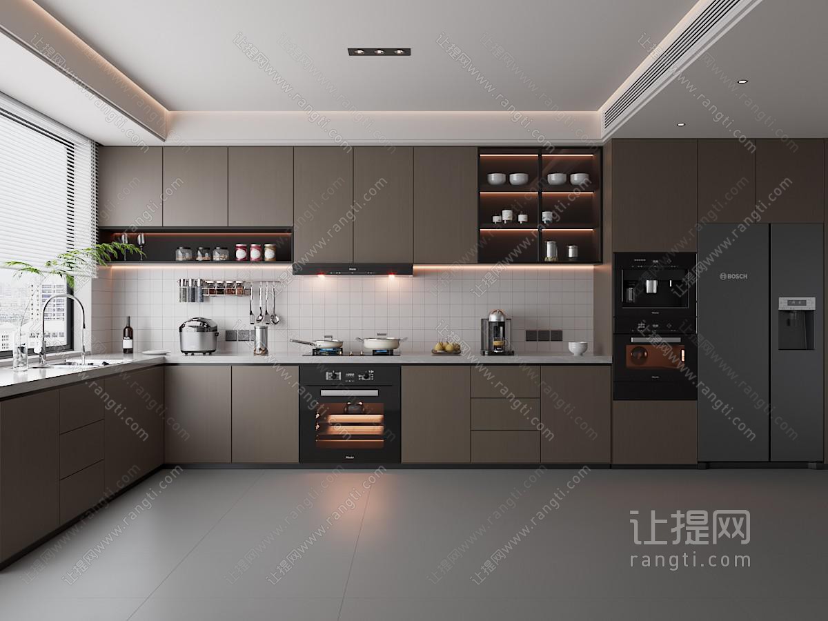 现代封闭式厨房