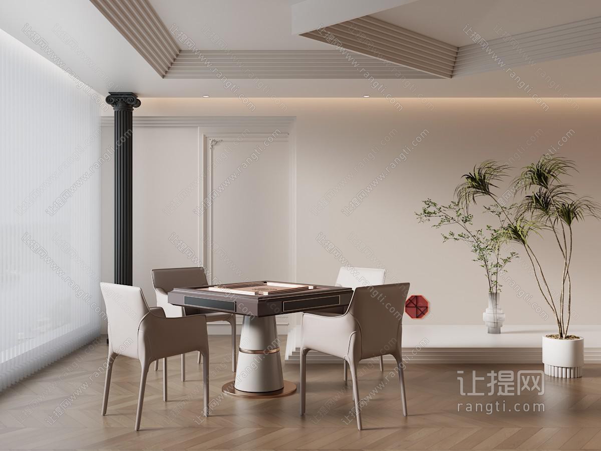 现代麻将娱乐桌椅组合