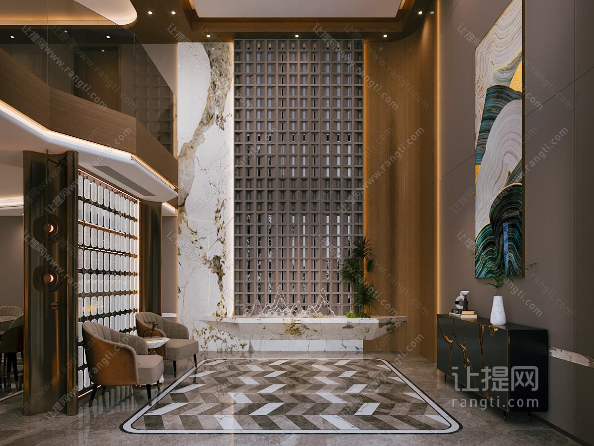 现代别墅玄关门厅