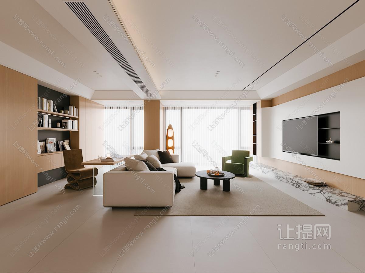 现代极简家居客厅