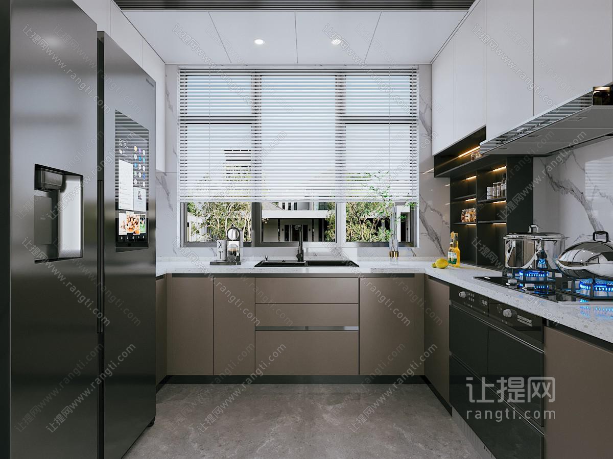 现代简约封闭式厨房