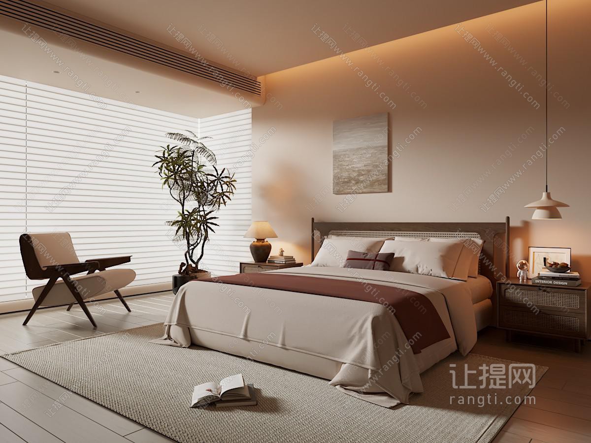 侘寂中古家居卧室