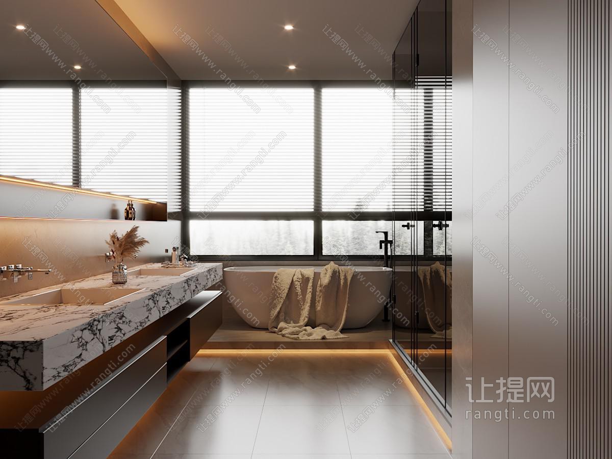 现代卫生间 浴室 洗手间
