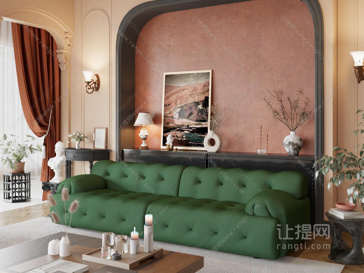 绿色沙发 双人沙发