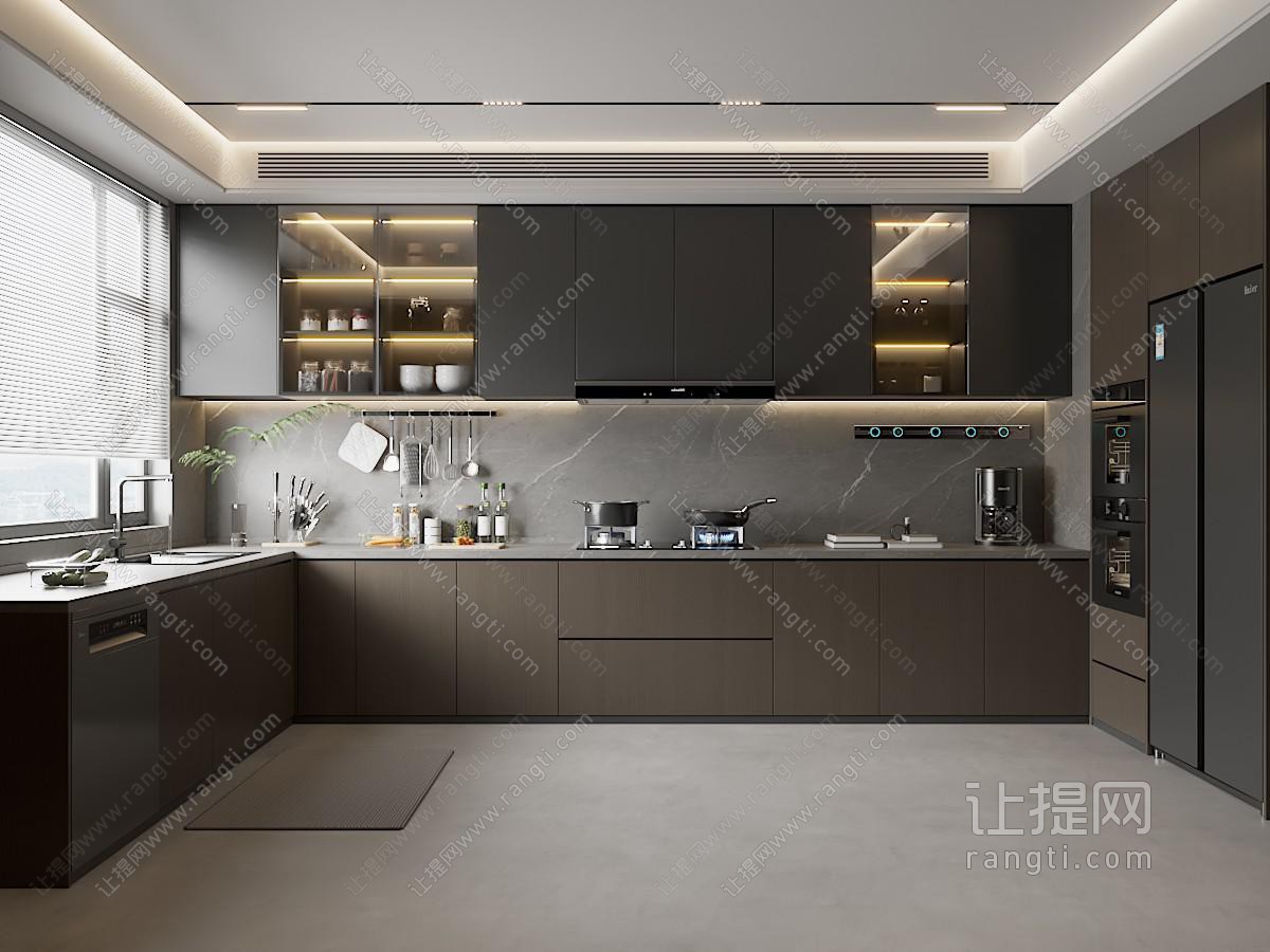 现代意式封闭式厨房