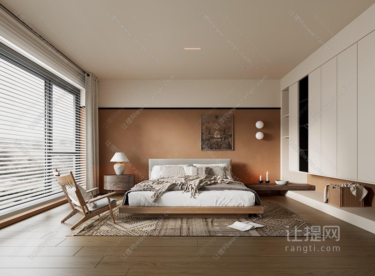 侘寂风中古家居卧室