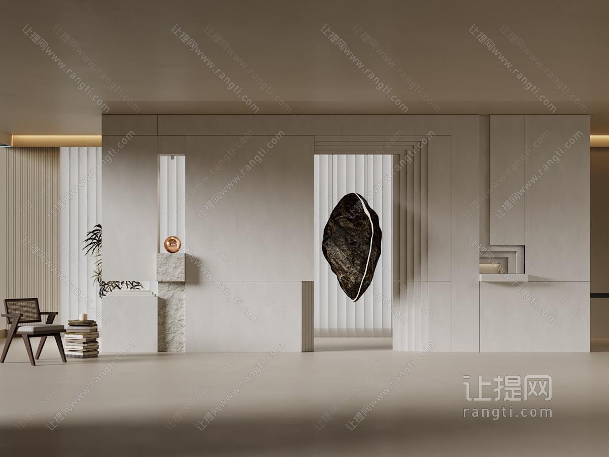 现代轻奢玄关背景墙