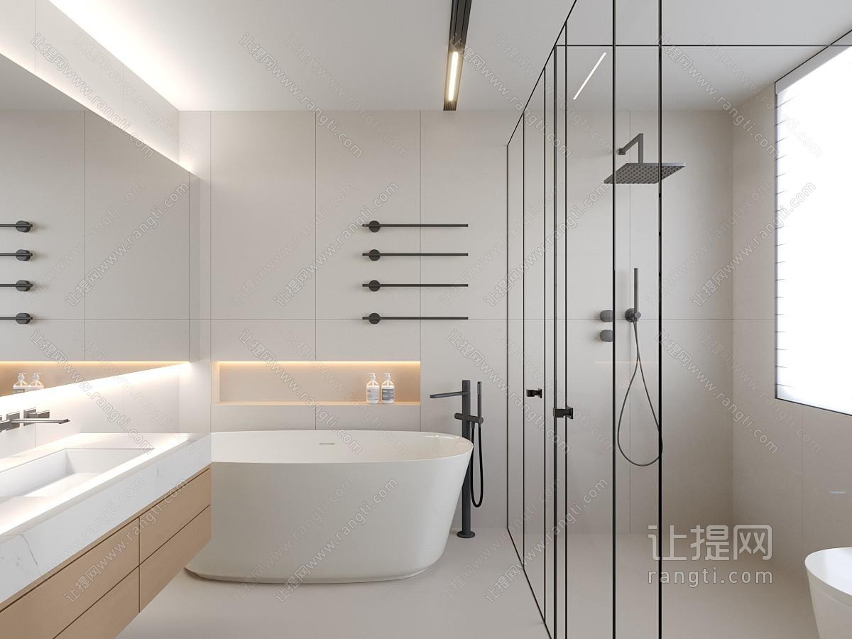 现代奶油风洗手间 卫浴间