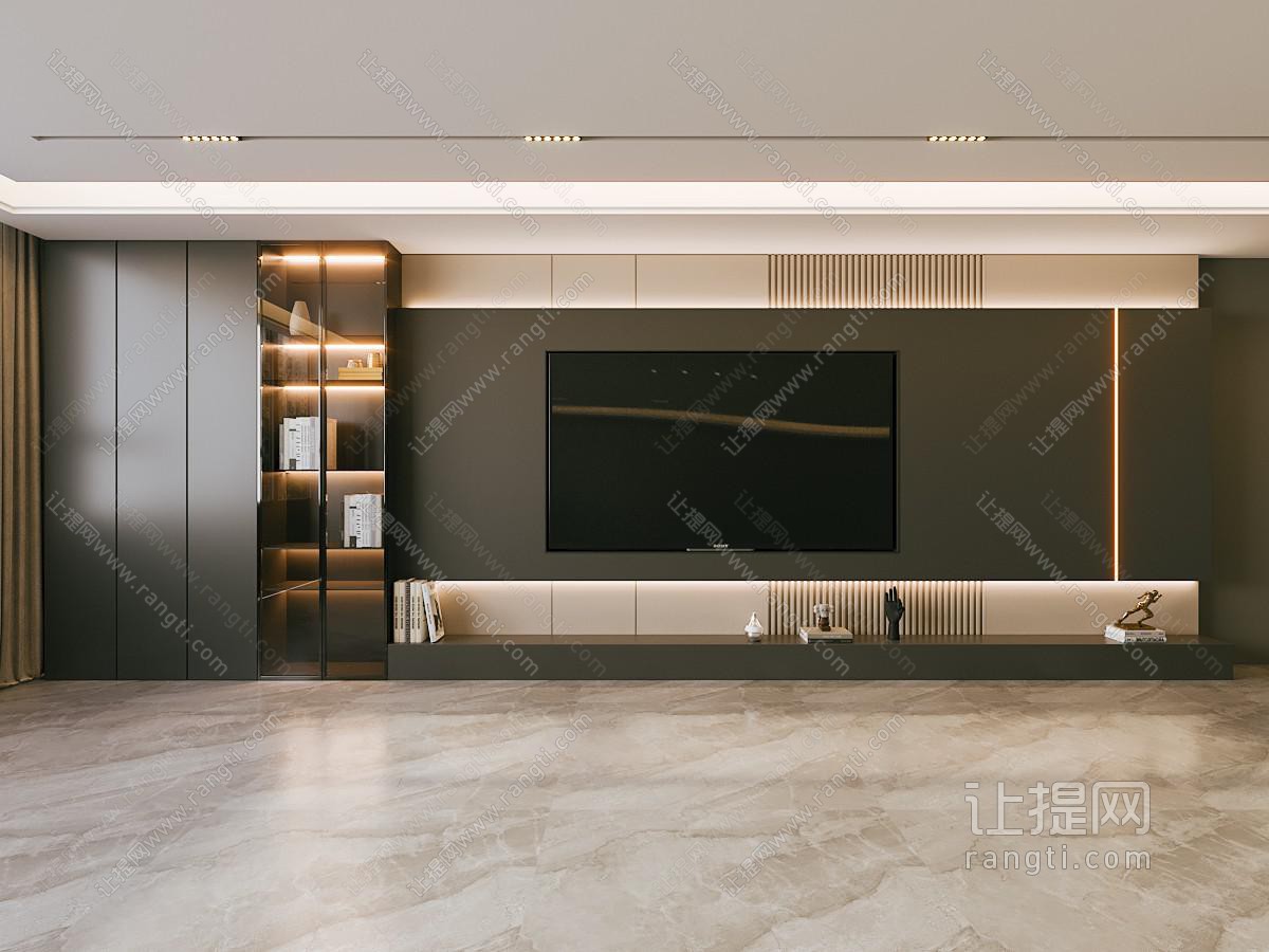 现代意式家居客厅 电视背景墙