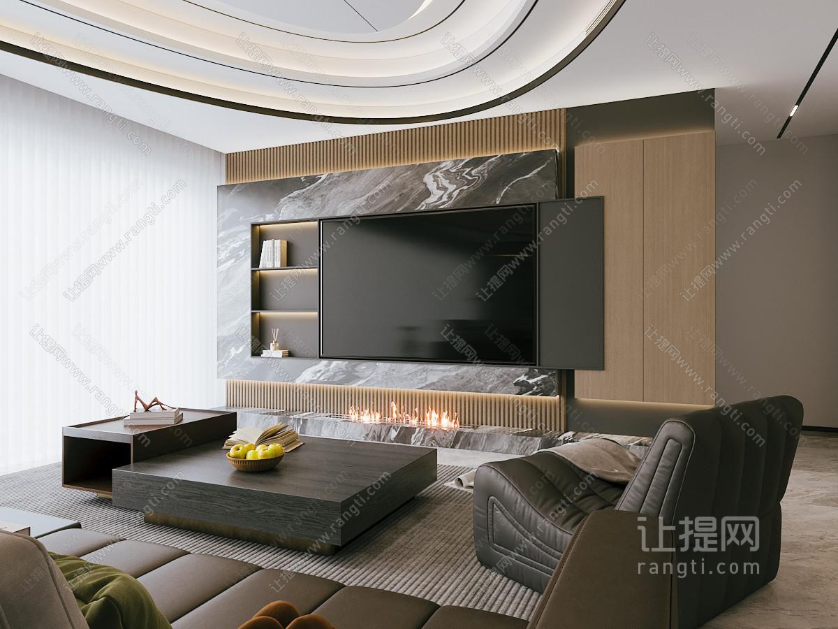 意式轻奢客厅 大平层高级灰客厅