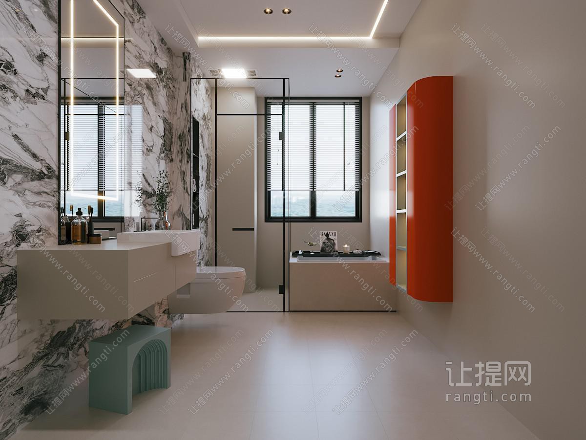 现代卫浴间 洗手间 主卫